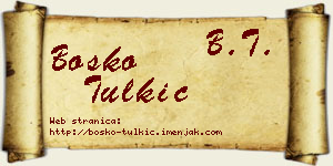 Boško Tulkić vizit kartica